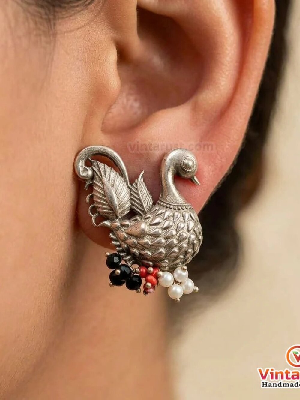 Peacock Style Vintage Earrings: Unique Bird Earrings